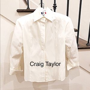 Craig Taylor White L/S French Cuff Button Down EUC